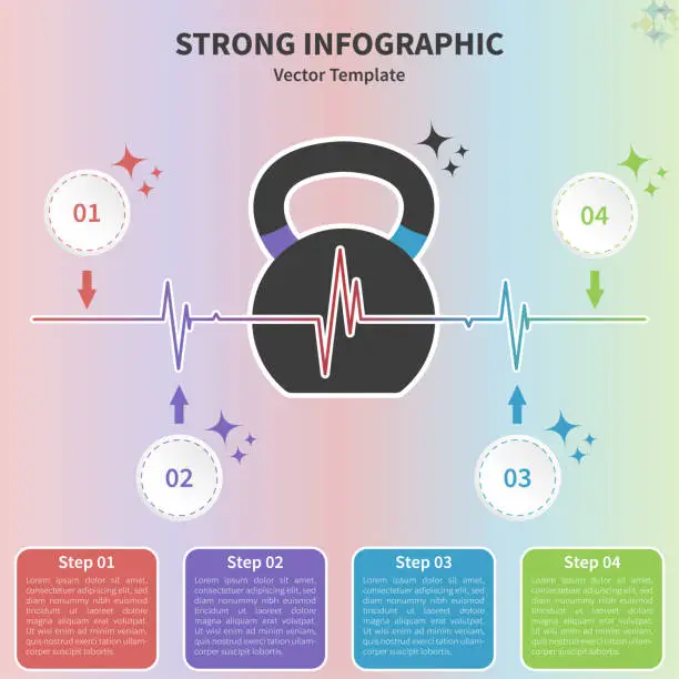 Vector illustration of kettlebell_heartbeat_infografika_02