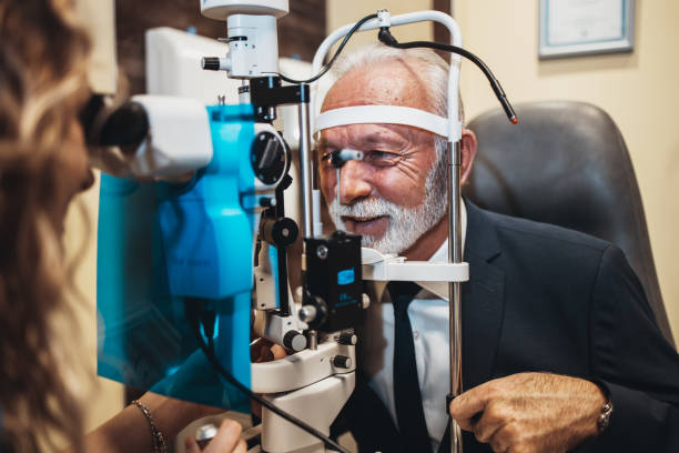 istock Senior man at ophthalmology treatment 1288393257