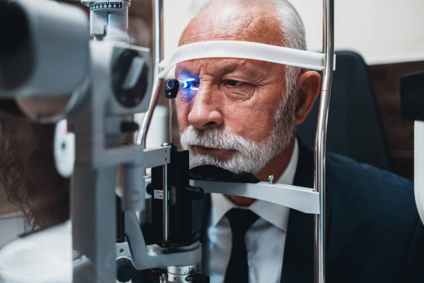istock Senior man at ophthalmology treatment 1288393307