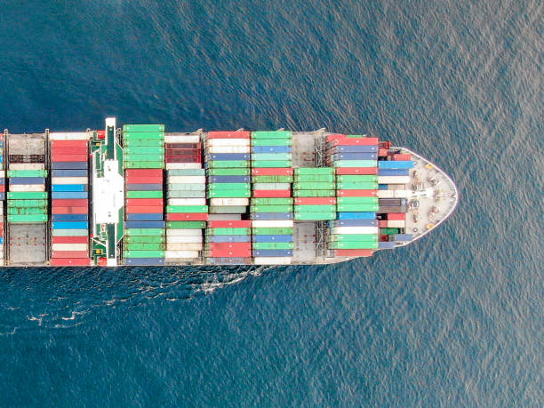 istock ultra large container ship at sea, top down view 1288395799