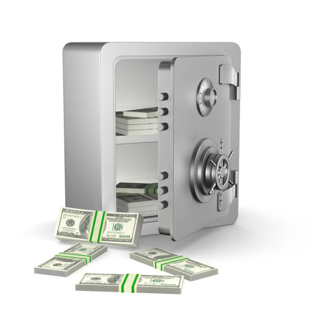 istock open safe with money on white background. Isolated 3D illustration 1288397137