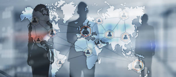 istock Global Outsourcing Resources Business Internet Technology Concept On city people background. 1288398108