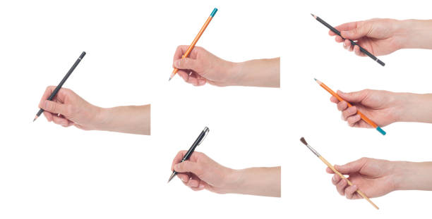 istock Male hand holding a brush on a white background. 1288398606