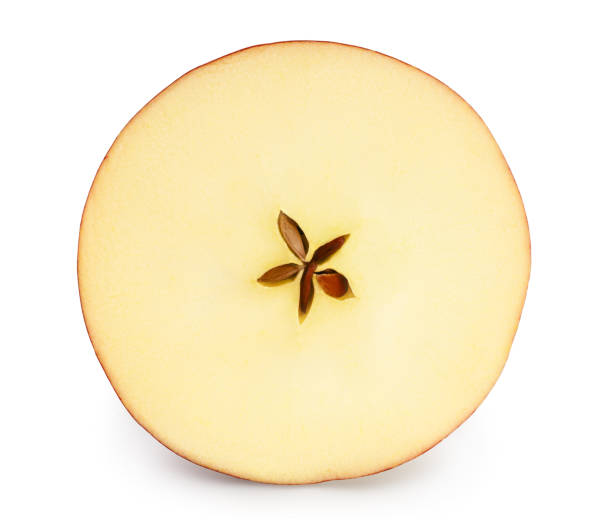istock Red apple slice isolated on white background with clipping path and full depth of field 1288399265