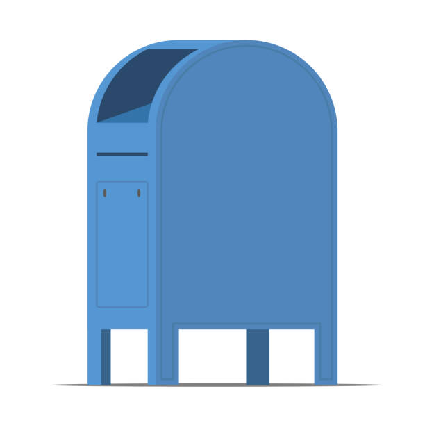 Mailbox for letters. The mailbox is blue. Vector illustration Mailbox for letters. The mailbox is blue. Vector illustration blue mailbox stock illustrations