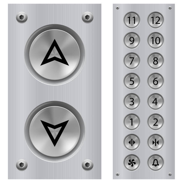 панель кнопок лифта - interface icons push button button control panel stock illustrations