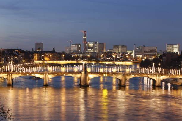istock Switzerland Basel rhein lake night 1288409966