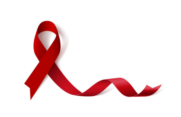 czerwona wstążka - cancer symbol isolated on white white background stock illustrations