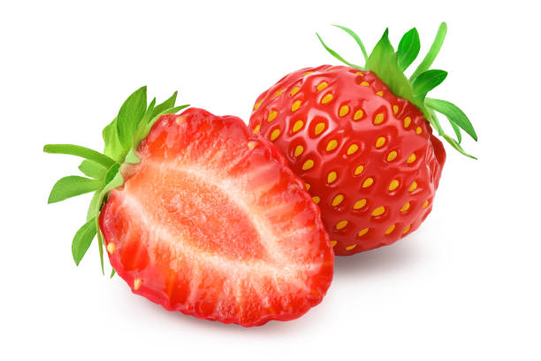 istock Strawberry and half isolated on white background. Fresh berry with clipping path and full depth of field 1288413300