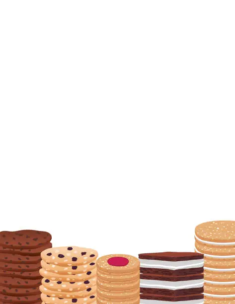 Vector illustration of Holiday Baking Cookie Border