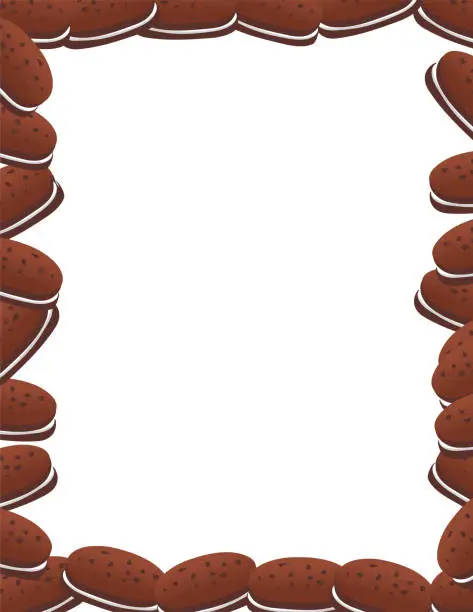 Vector illustration of Chocolate Filled Cookies Border