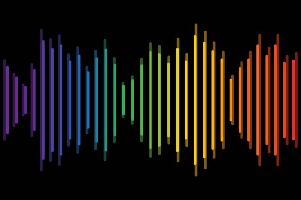 istock Abstract sound wave stripe lines colourful equalizer isolated on black background. Music waves, gradient color background. LGBT Pride concept.Vector illustration. 1288419669