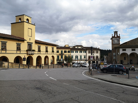 Prato, Italy, august 2, 2015: Panoramatic view to Prato from Emperor's Castle