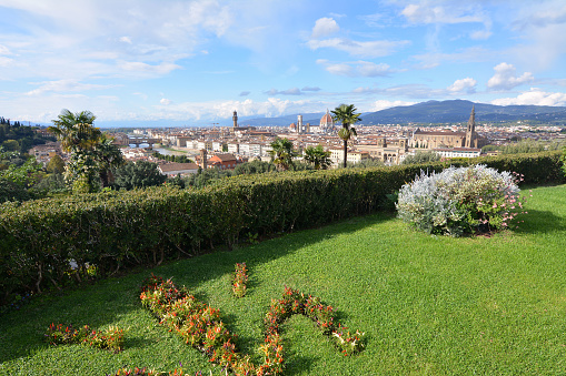 The famous Florence cityscape viewed from Piazzale Michelangelo.