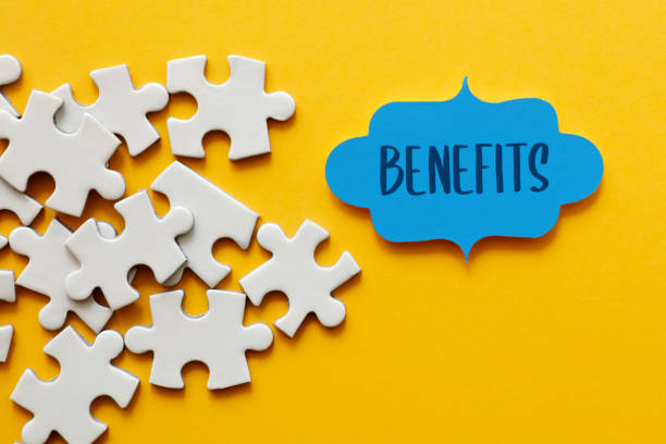 Benefits, Jigsaw puzzle concept Benefits, Jigsaw puzzle concept benefits photos stock pictures, royalty-free photos & images