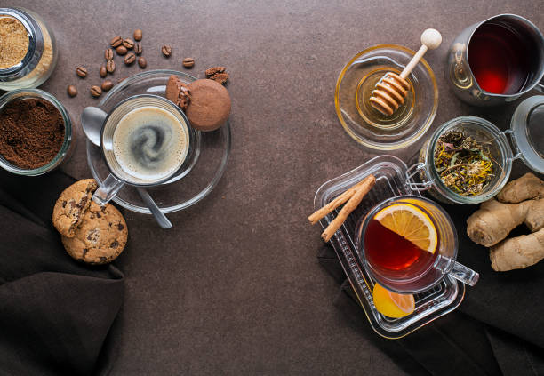istock Hot coffee and tea cups 1288426010