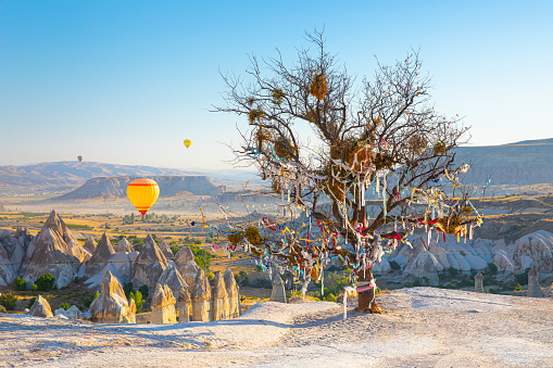 Panoramic view of Love valley near Goreme village, Cappadocia, Turkey. High quality photo