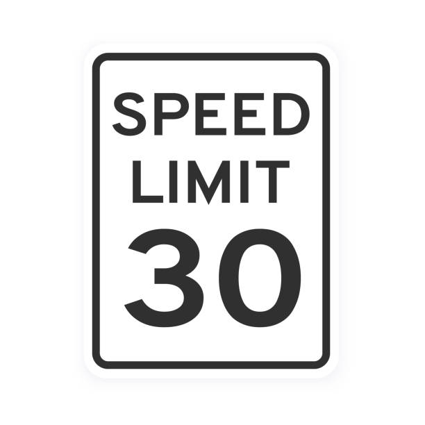 istock Speed limit 30 road traffic icon sign flat style design vector illustration 1288426316