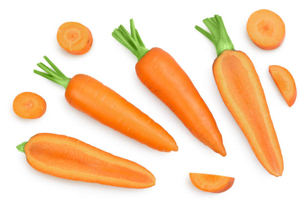 istock Carrot isolated on white background with clipping path and full depth of field. Top view. Flat lay 1288428055