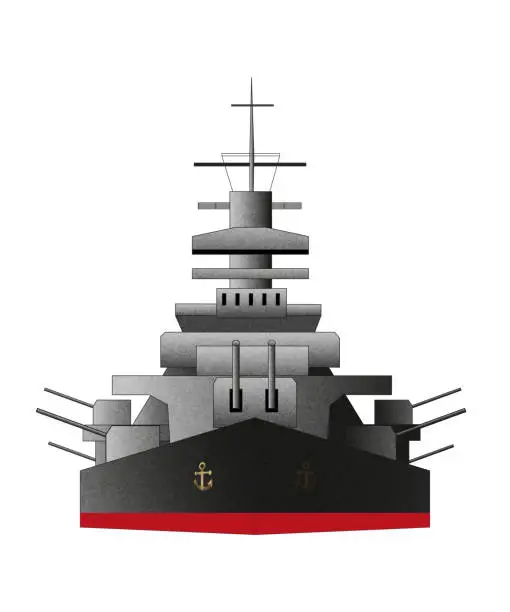 Vector illustration of Battleship icon, front view isolated