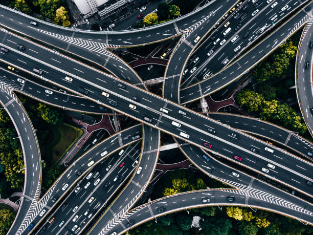 istock Aerial View of Busy Road Intersection 1288433278