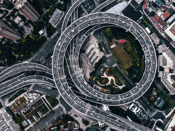 istock Aerial View of Busy Road Intersection 1288433293