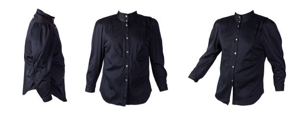 istock Button-up blouse for women isolated on white background. summer shirt 1288434459