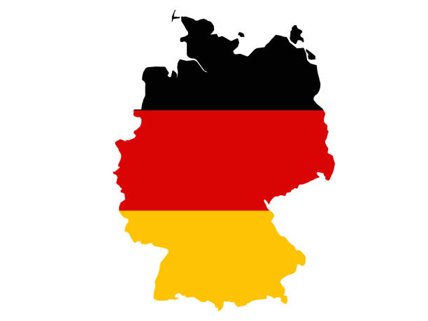 Germany map and flag vector illustration of Germany map and flag german flag stock illustrations