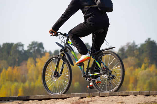 istock Young fit man during a bike ride 1288435975