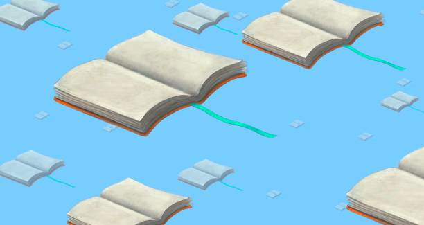istock Education dream and learning concept, imagination of flying books in sky, surreal artwork, conceptual painting illustration 1288437092