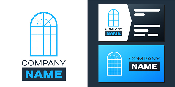 Logotype Arched window icon isolated on white background. Logo design template element. Vector.