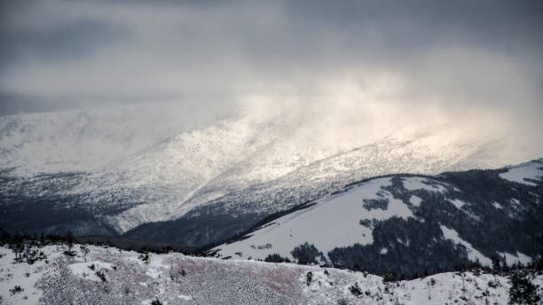 istock Snowy Gaspesie mountain ridge from afar 1288449309