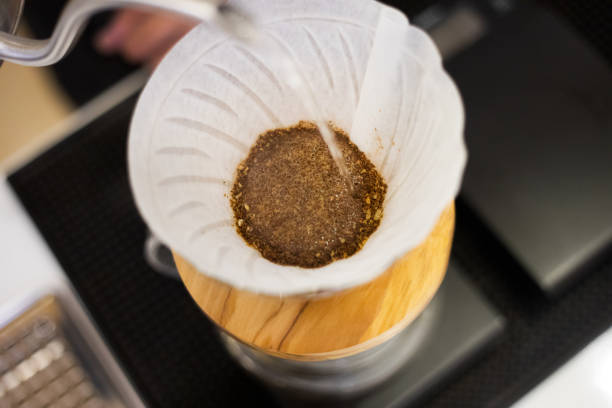 istock View into coffee filter filled with hot water for black coffee 1288450268