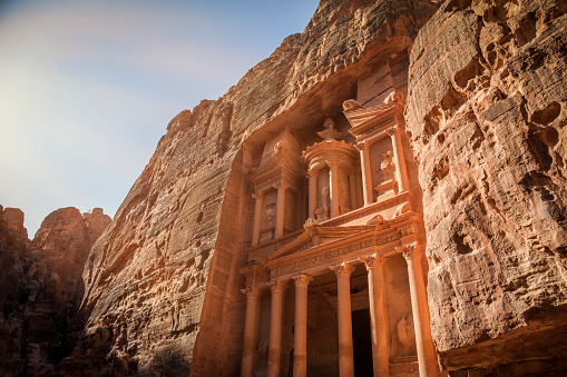 The treasury in Petra is one of the seven wonders of the modern world