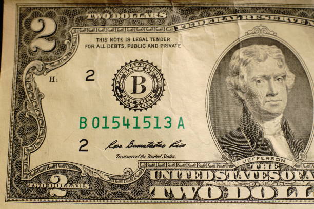 istock A two-dollar bill. With drawings on the banknote itself. 1288452790