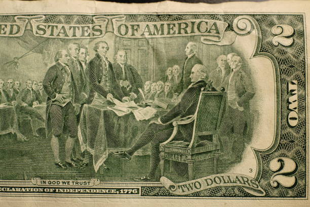istock A two-dollar bill. With drawings on the banknote itself. 1288453122