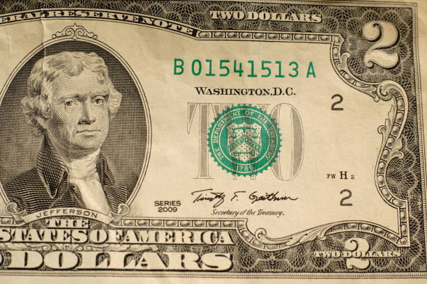 istock A two-dollar bill. With drawings on the banknote itself. 1288453146