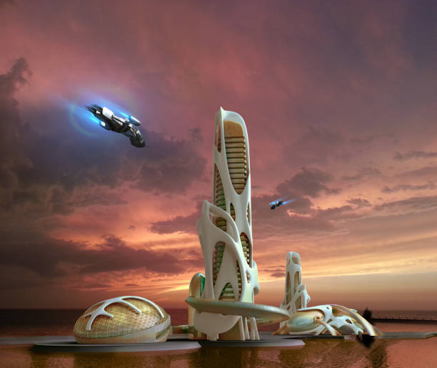 istock Futuristic marina city architecture 1288460274