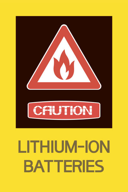 Stockage de la batterie au lithium. - Illustration vectorielle