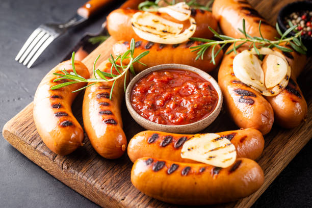 istock Fried delicious sausages 1288460885