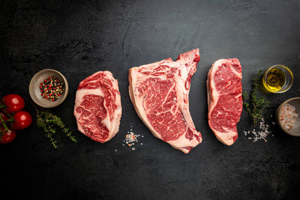 istock Variety of Raw Meat Steaks 1288461878
