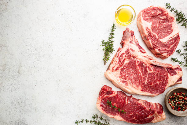 istock Variety of Raw Meat Steaks 1288461925