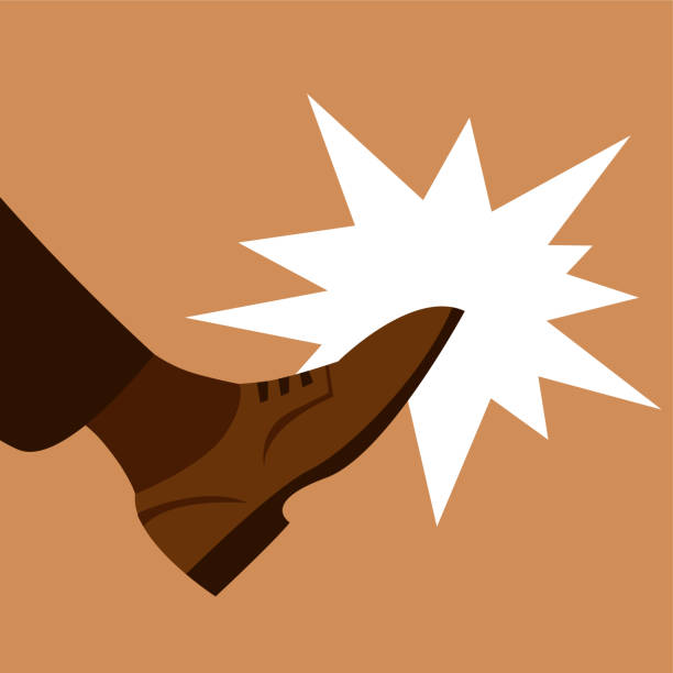 Illustration Of A Kick In A Boot Stock Illustration - Download Image Now -  Kicking, Boot, People - iStock