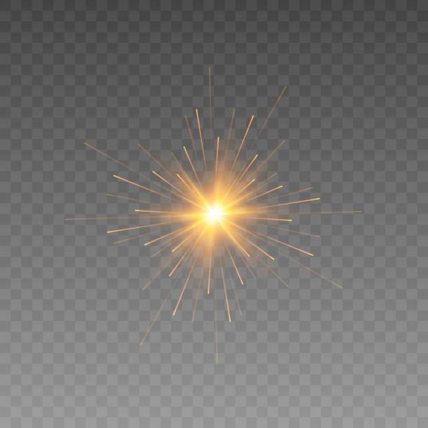 goldenes licht. goldener blitz, explosion. abstraktion. lichtstrahlen, sonnenstrahlen. vektor-illustration. png. leichte png. - spark stock-grafiken, -clipart, -cartoons und -symbole