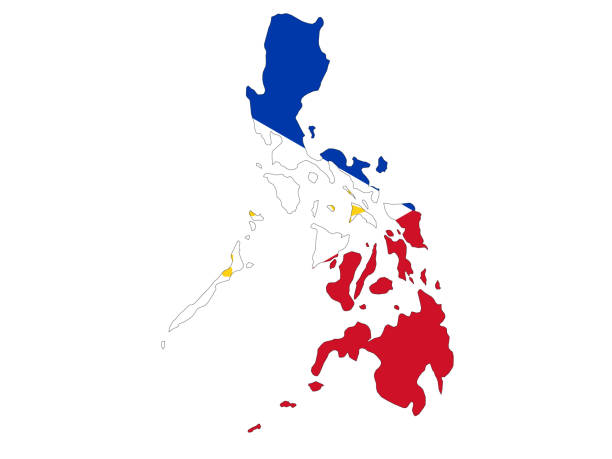 フィリピンの地図と旗 - philippines map点のイラスト素材／クリップアート素材／マンガ素材／アイコン素材