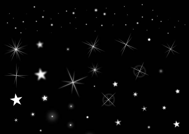 Photo taken at night, Moscow, spring 2020, sky, stars, falling meteors.
