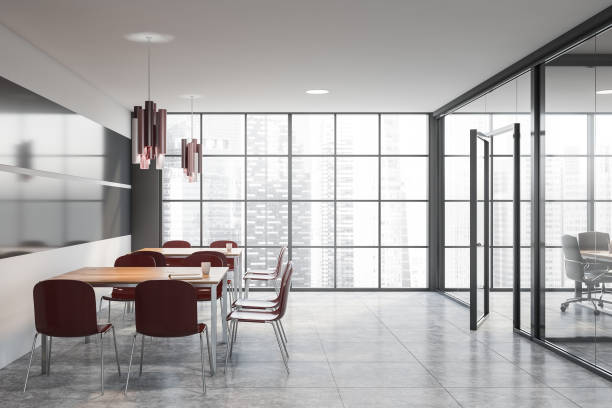 istock White and gray office meeting room 1288474172