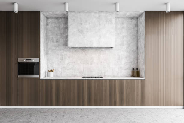 istock White and dark wooden kitchen with cupboards 1288474197