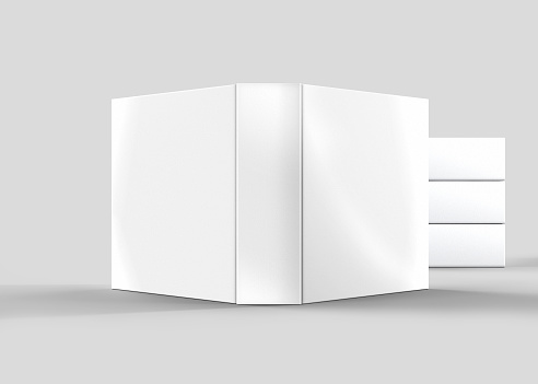 Blank books for mock-up and your design. Copy space.