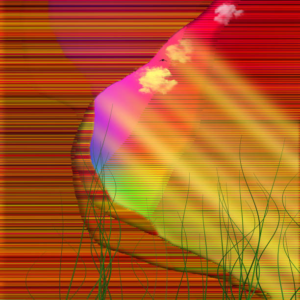 Colorful abstract landscape. 3D rendering